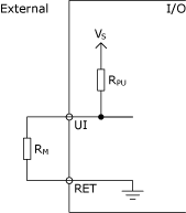 Resistive input external connection 

