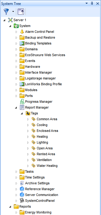 Report Manager in the System Tree pane
