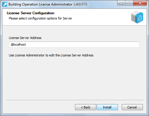 License server configuration page
