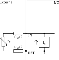 2-wire temperature input external connection

