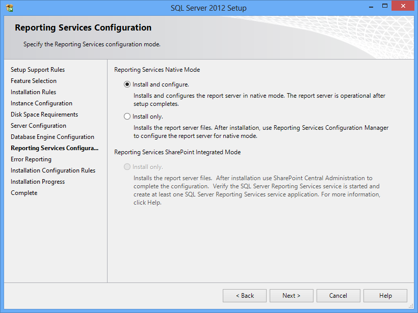 SQL reporting services configuration
