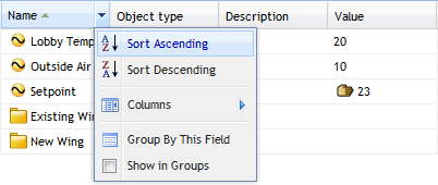 Sorting using columns in List View
