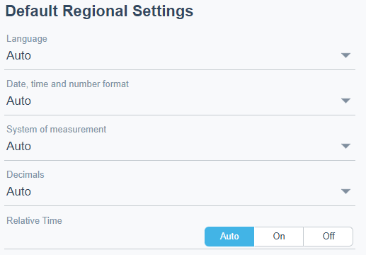 Regional settings dialog box
