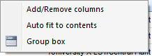Column row context menu
