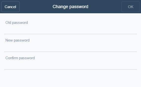 Change Password dialog box
