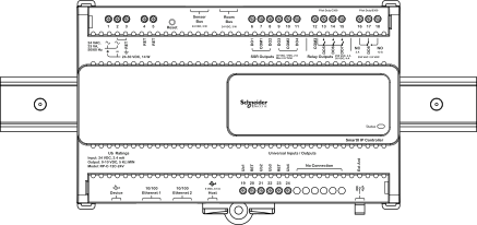 RP-C installed on a horizontal DIN rail
