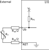 2-wire temperature input external connection 
