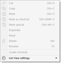 The commands that are always present on the Search View context menu 

