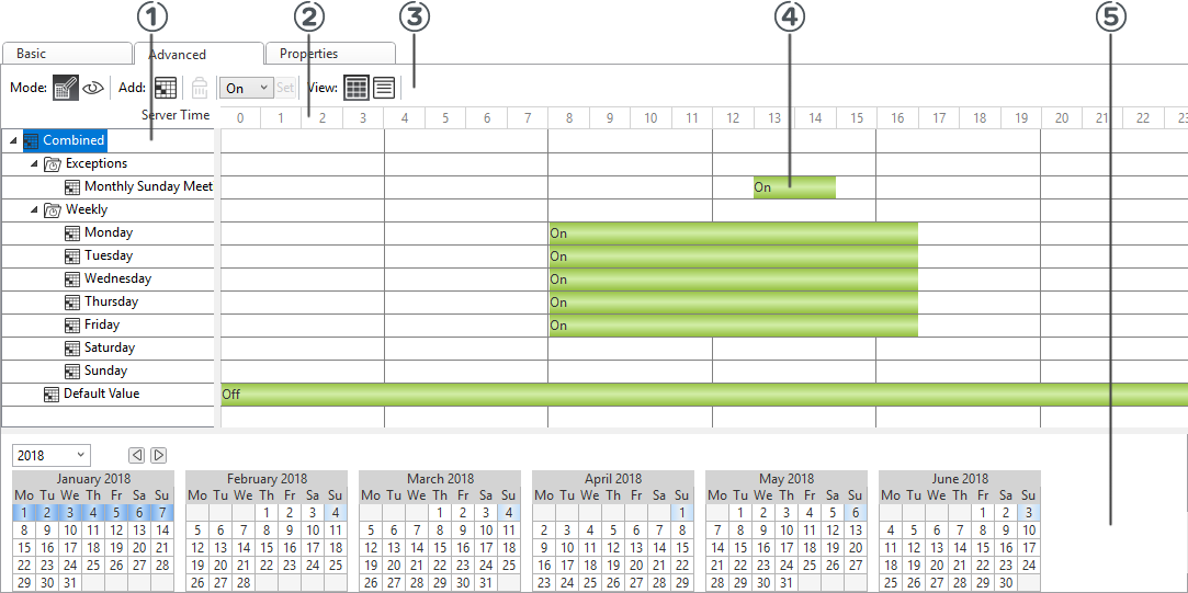 Advanced Schedule Editor – Graphic View
