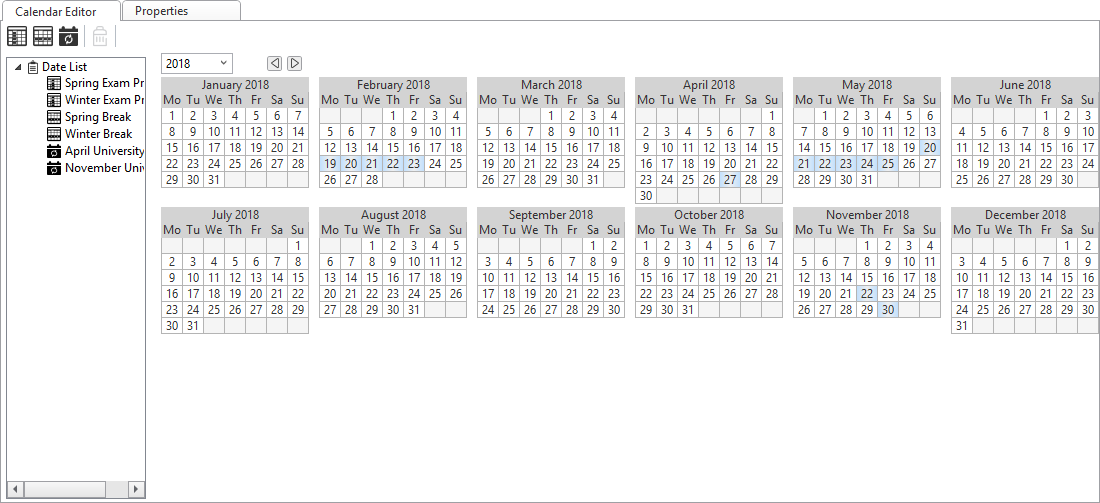Calendar Editor Overview
