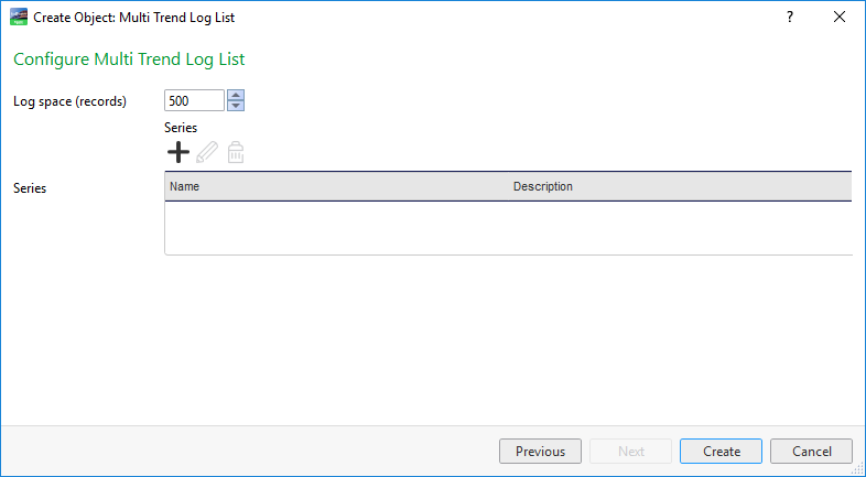 Configure Multi Trend Log List page
