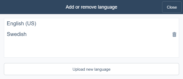 Add or remove languages dialog box 
