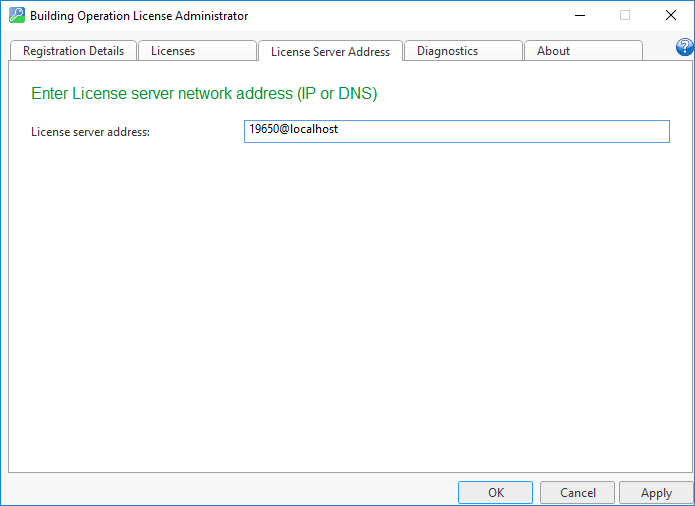 Example of License Server addresses in License Administrator
