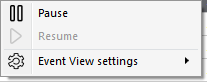 Events pane context menu
