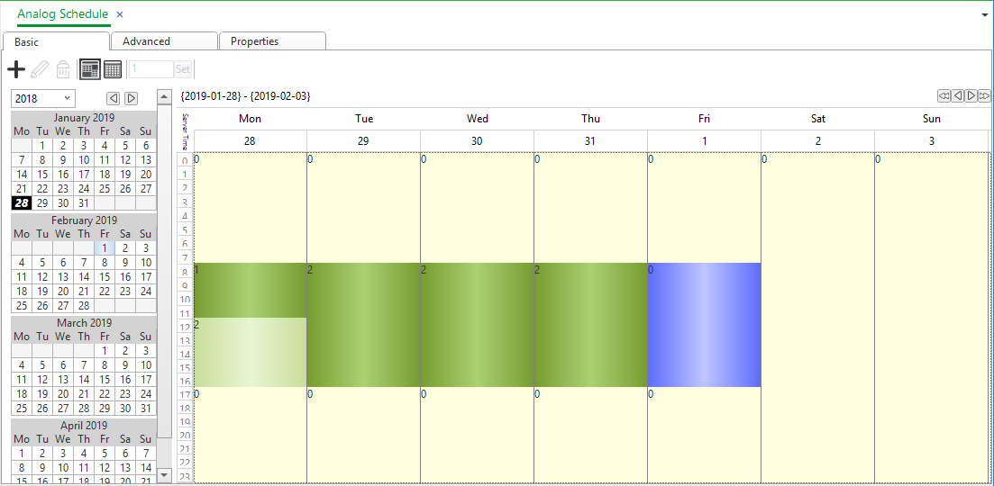 Basic Schedule Editor colors
