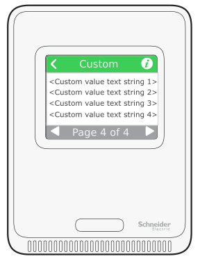 SpaceLogic Sensor Touchscreen Display model- integrator menu custom page
