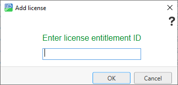 Add license dialog box

