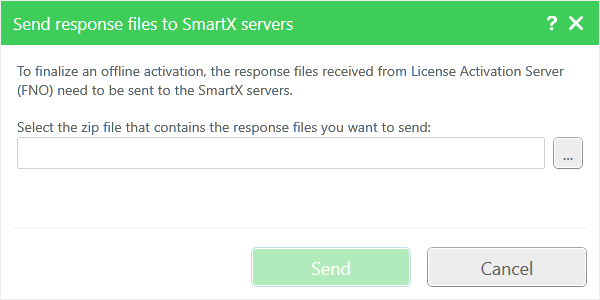 Send response files to Automation Servers dialog box
