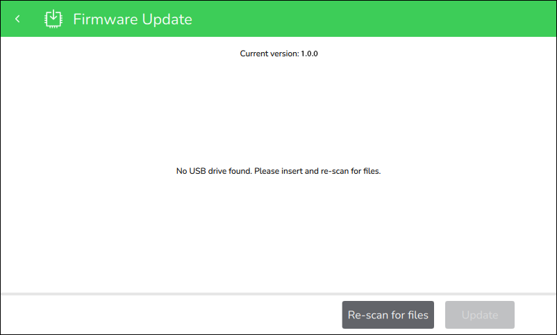 Firmware Update screen

