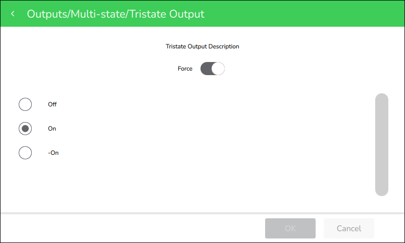Outputs/Multi-State detail screen
