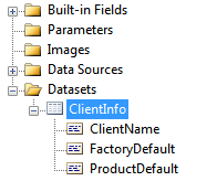 Factory and Product Default dataset fields relating to report images
