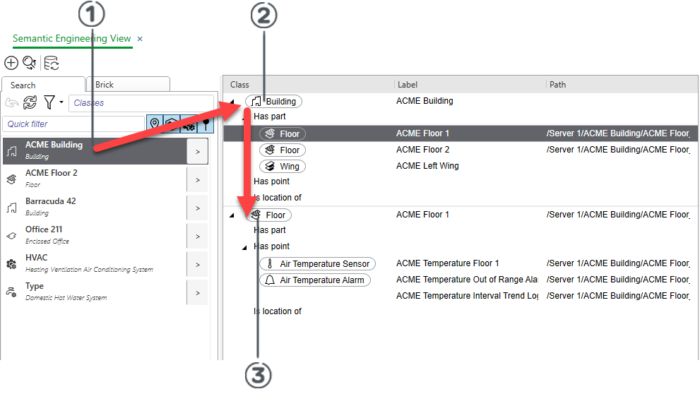 Navigate in the Semantic Editing Table view
